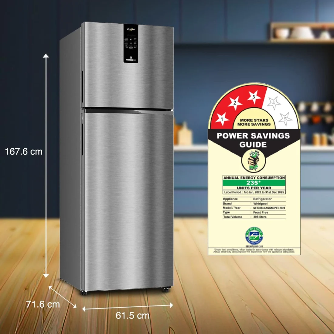 Whirlpool Intellifresh 308L 3 Star img8