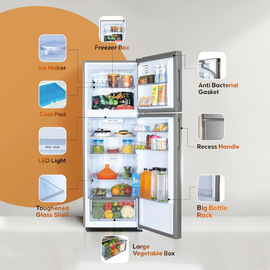 Haier 240 Litres 2 Star Frost Free img3