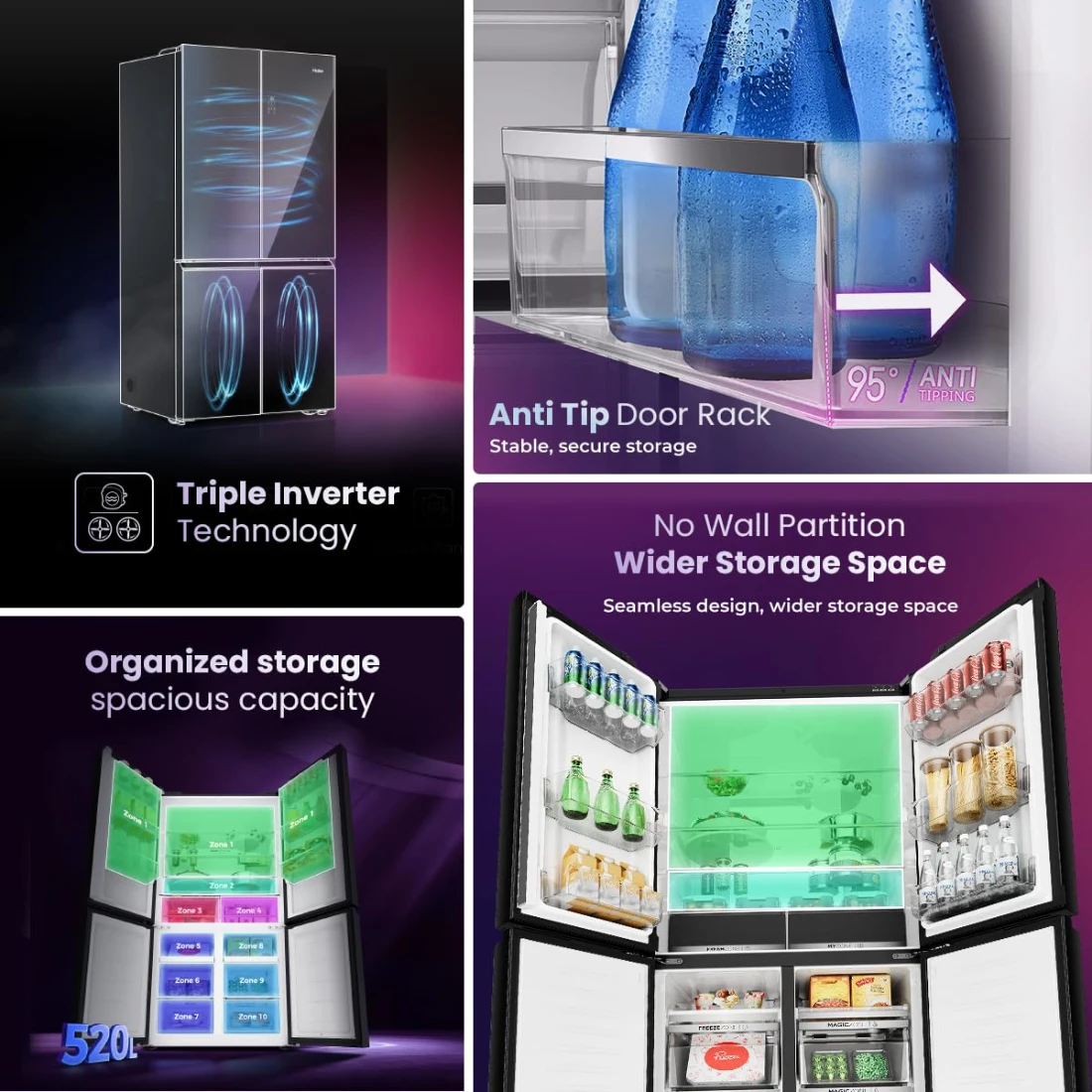 Haier 520L Inox Steel img5