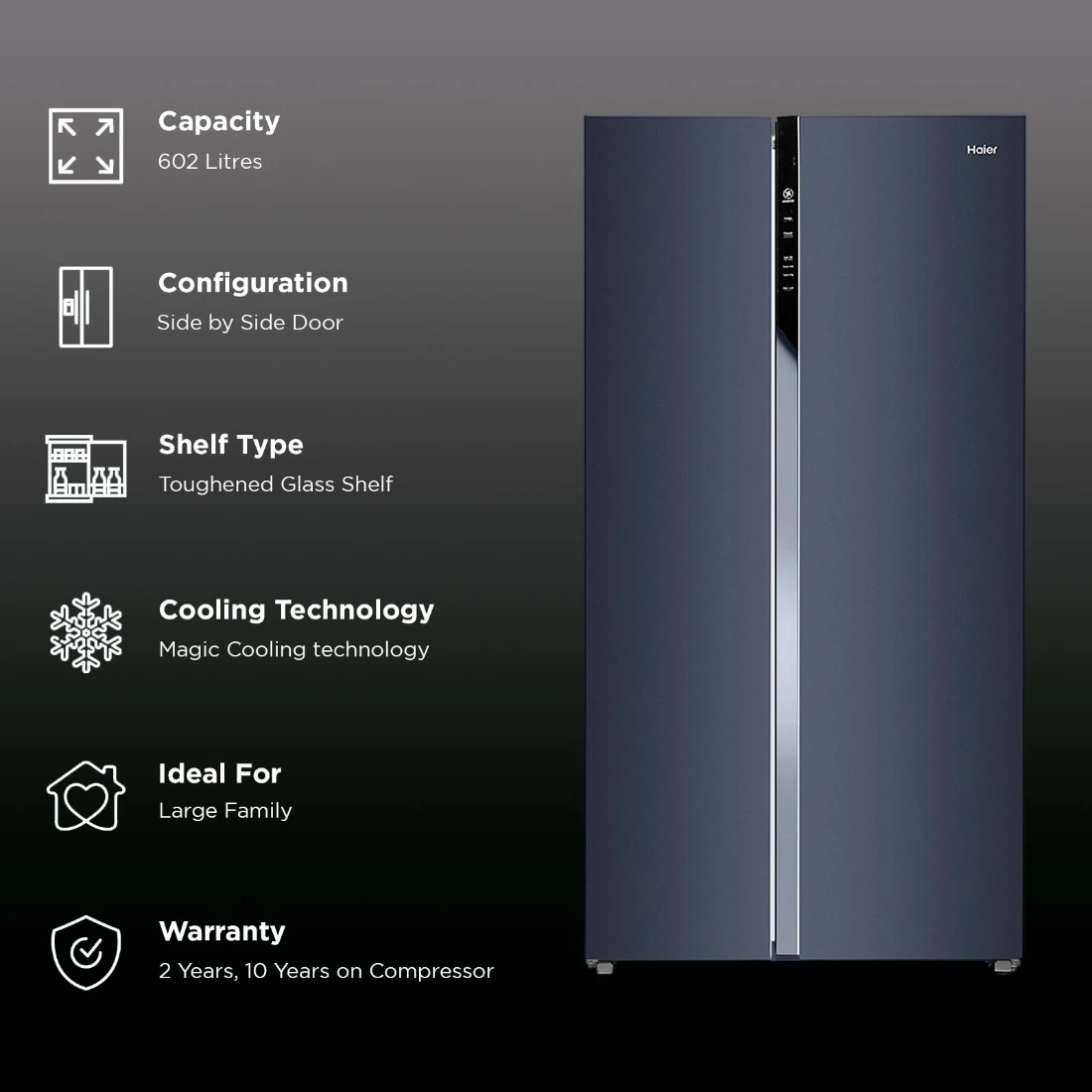 Haier 602 L WiFi Smart Convertible Fridge img2